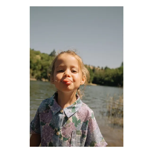 Voile Fleurs Organic Cotton Shirt | Lilac