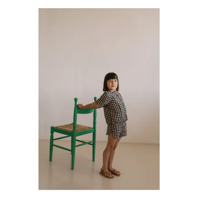 Blusa de gasa de algodón ecológico Thelme Vichy | Negro