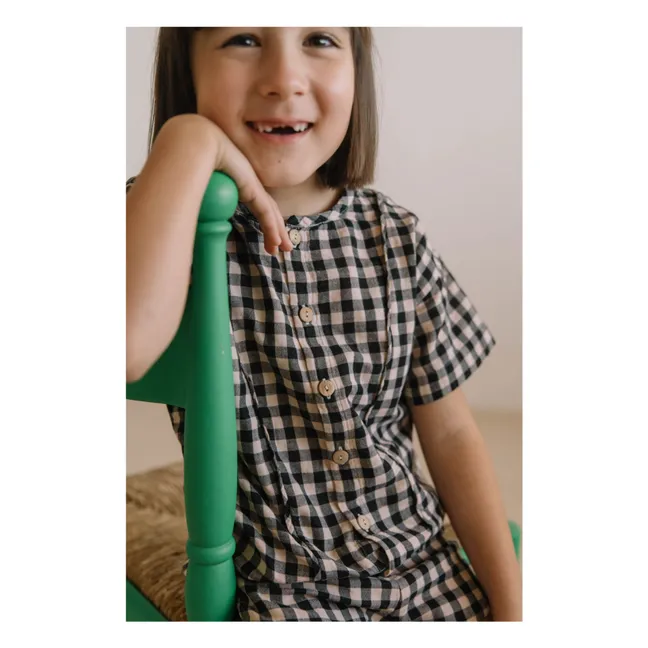 Blusa de gasa de algodón ecológico Thelme Vichy | Negro