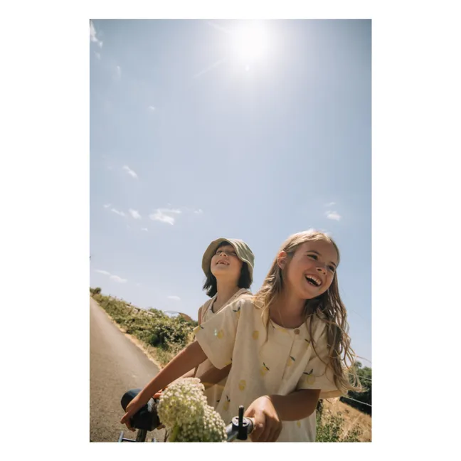 T-shirt Orso Citrons Gaze de Coton Bio | Ecru