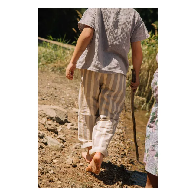 T-shirt Orso Gaze de Coton Bio | Bleu gris