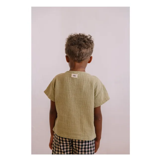 Camiseta de gasa de algodón orgánico Orso | Khaki