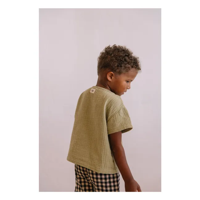 Camiseta de gasa de algodón orgánico Orso | Khaki