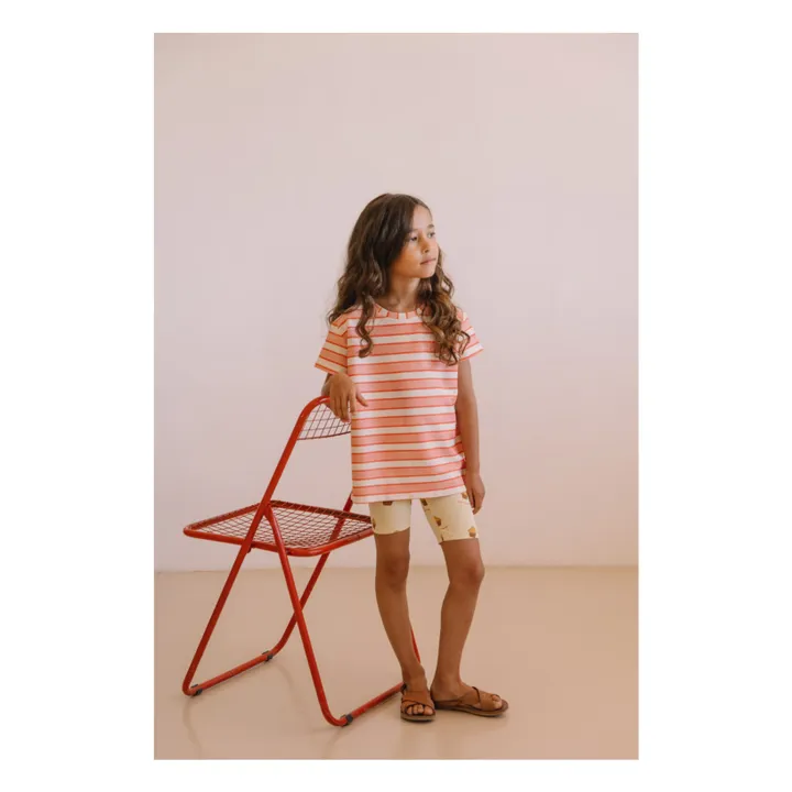 Essential Striped Organic Cotton T-Shirt | Pink- Product image n°1