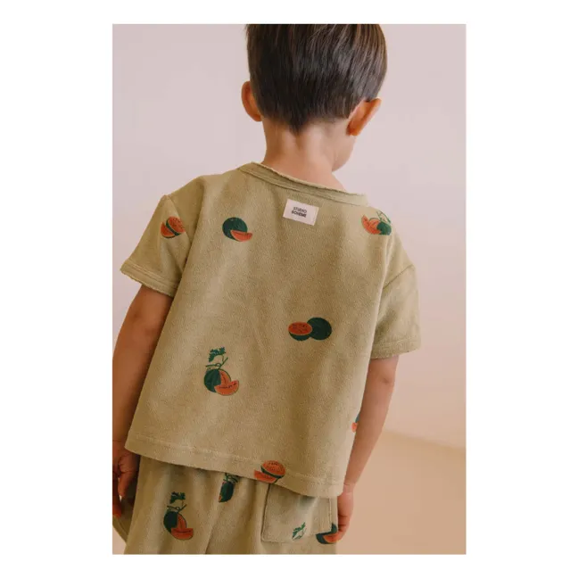 T-shirt Essential Pastèques Eponge Coton Bio | Khaki