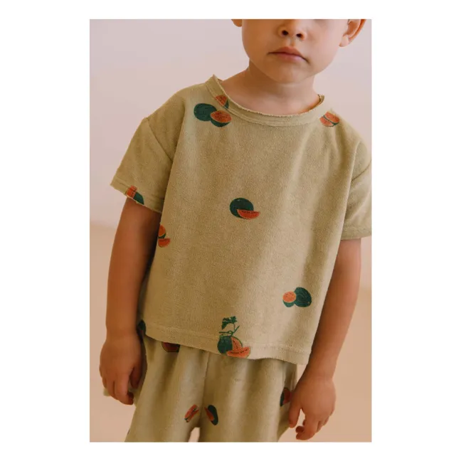 T-shirt Essential Pastèques Eponge Coton Bio | Khaki