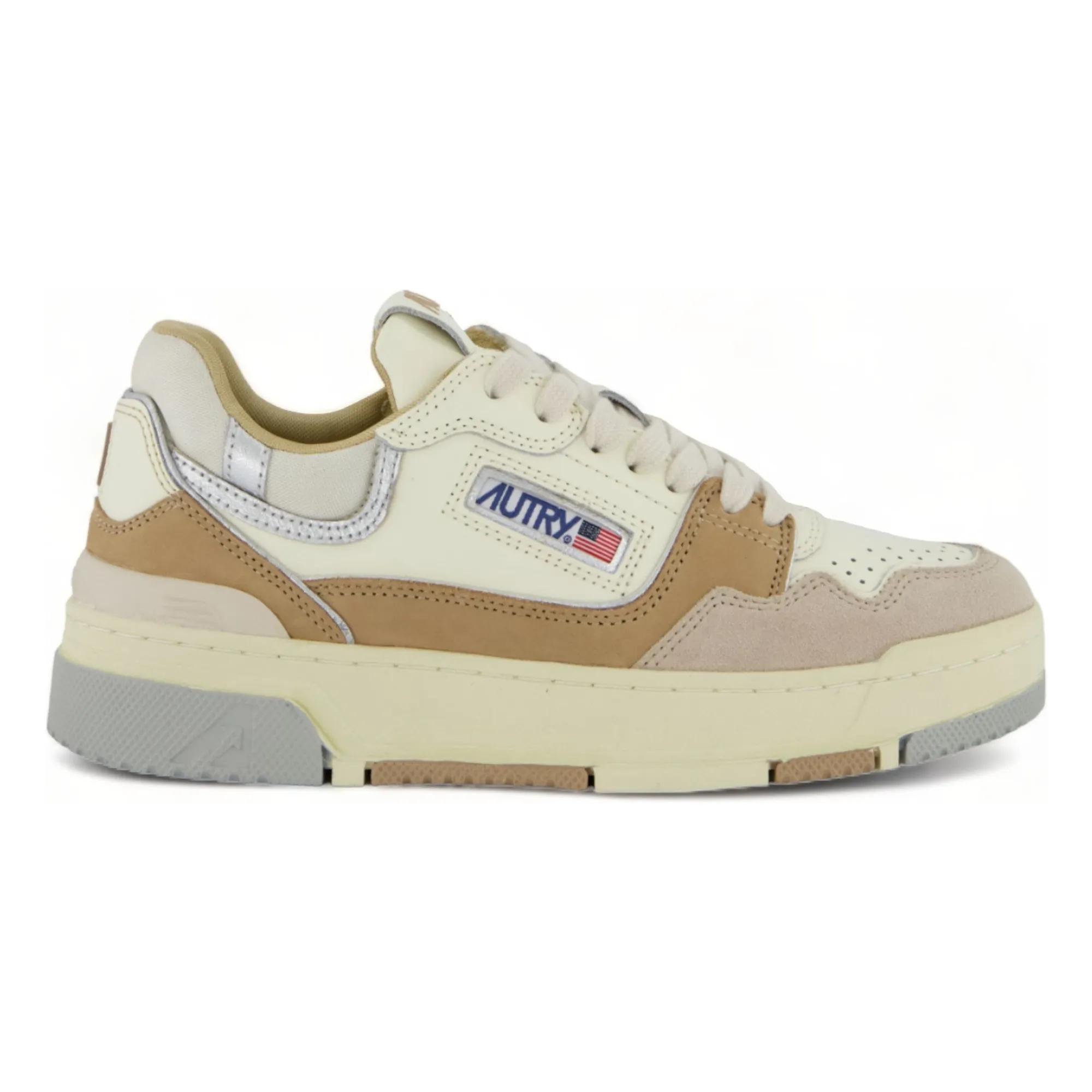 Autry Beige Clc Low Leather/Suede Sneakers