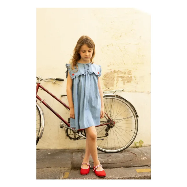 Vestido de chambray Célestine | Azul Claro