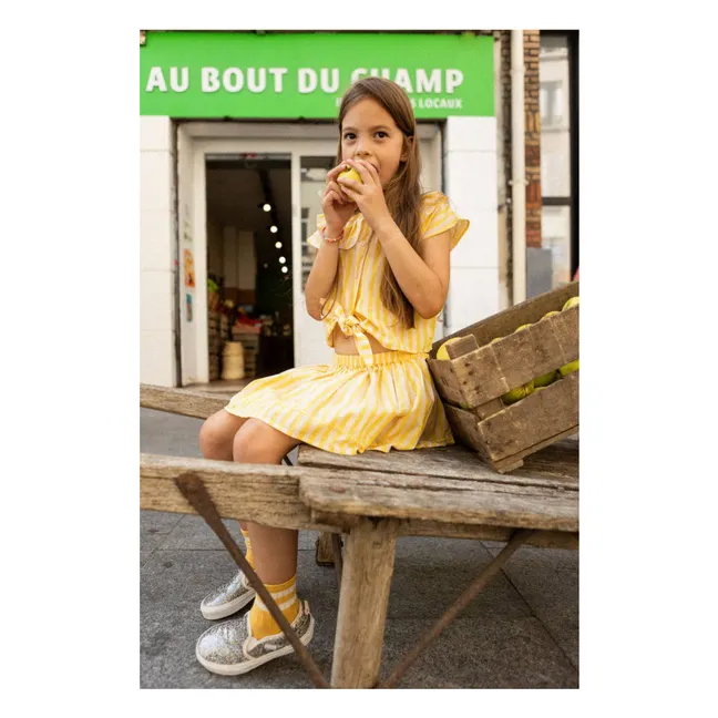 Abril blusa de rayas | Amarillo