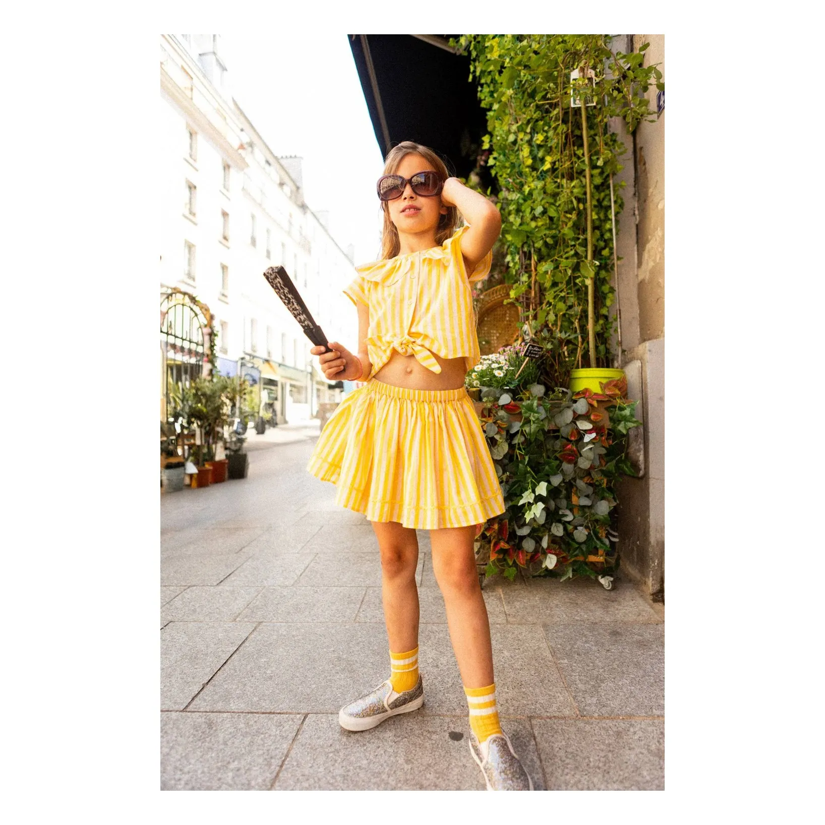 Jupe Opéra Rayée | Jaune- Image produit n°1