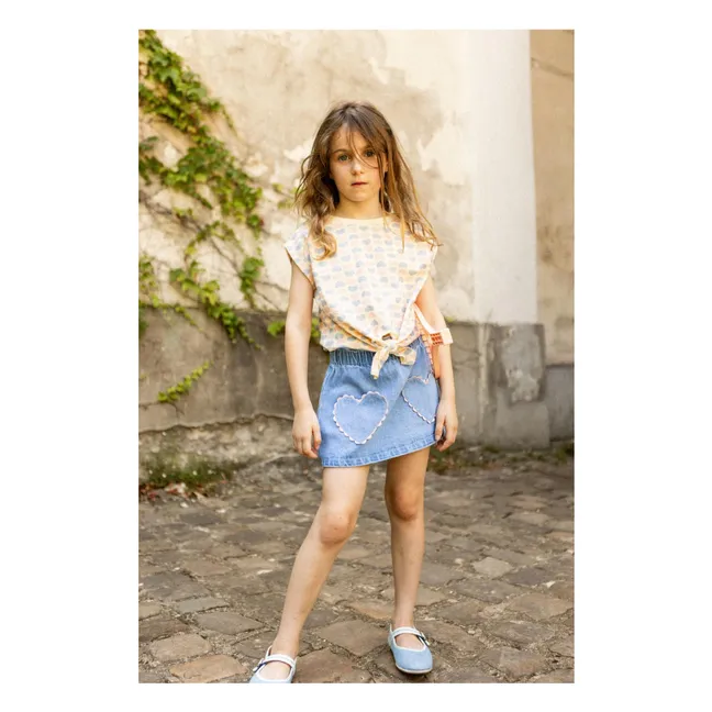 T-shirt Nœud Madona Coeurs Jersey | Rose pâle