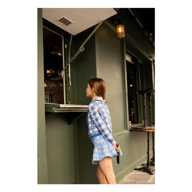 Falda vaquera floral | Azul Claro