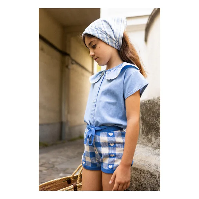 Short Iris Carreaux | Bleu roi