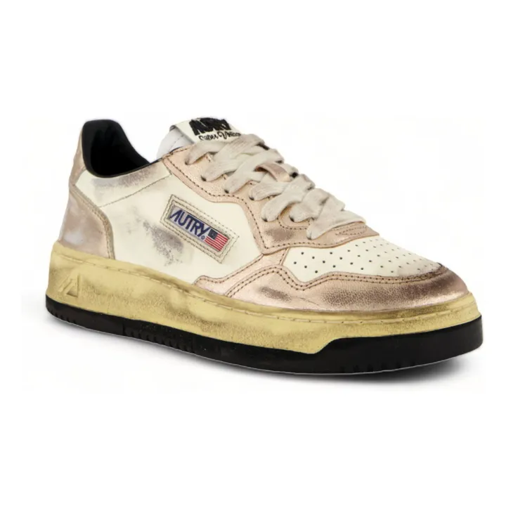 Baskets Super Vintage Low Cuir Bicolore | Powder pink- Product image n°1