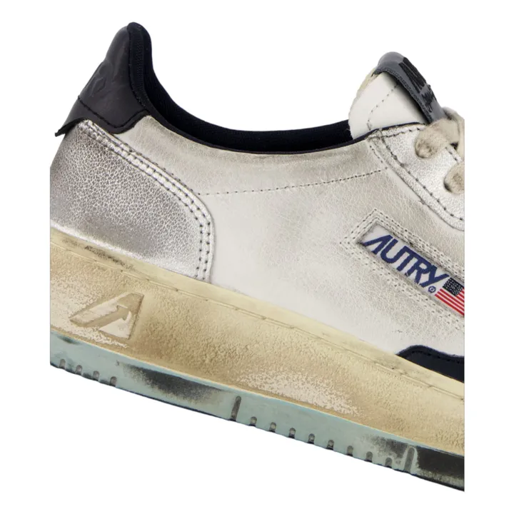 Zapatillas de piel bicolor Super Vintage Low | Azul Claro- Imagen del producto n°5