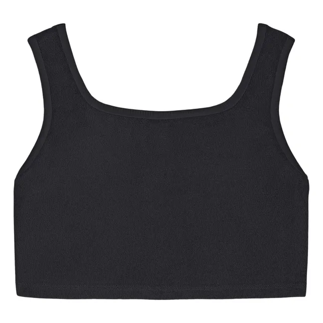 Aria Organic Cotton Sponge Crop Top | Black
