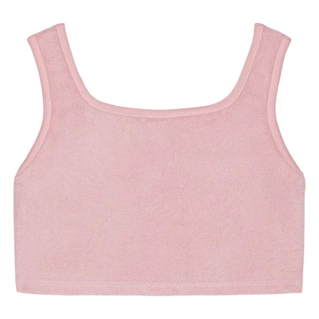 Crop Top Aria Eponge Coton Bio | Rose tendre