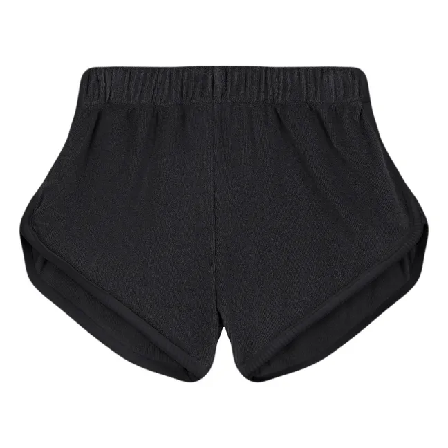 Pantalones cortos de rizo de algodón ecológico Juju | Negro