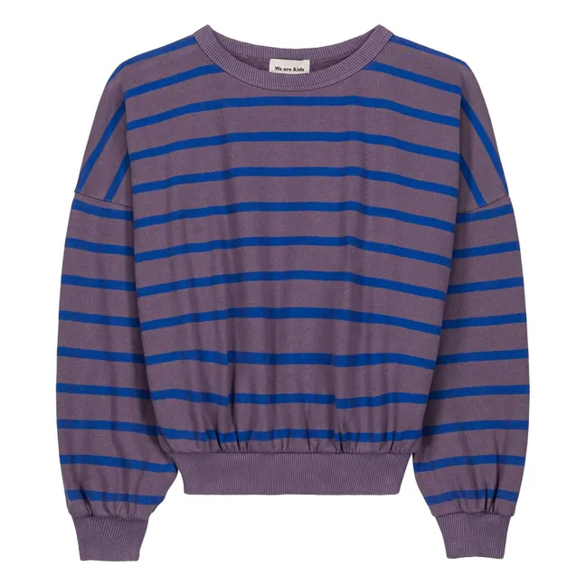 Tony striped organic cotton sweatshirt | Purple