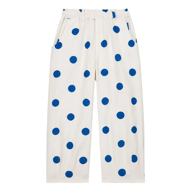 Pantalones de pata ancha Elia con lunares | Blanco