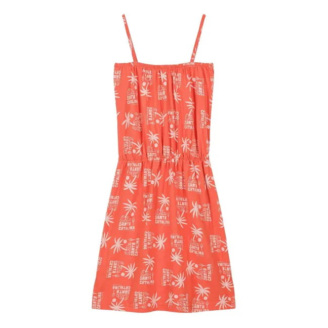 Robe Mina Palmiers Coton Bio | Orange