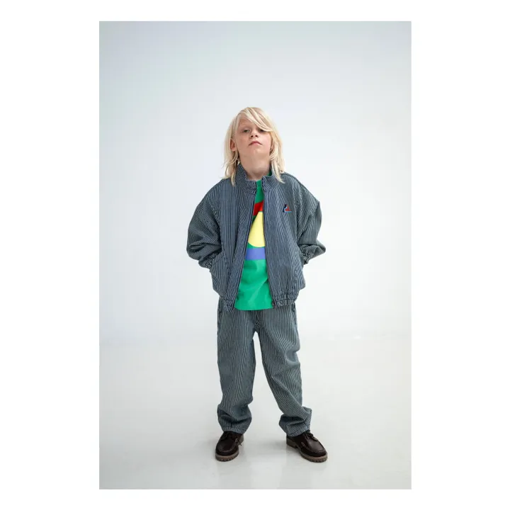 Cortavientos a rayas de algodón ecológico | Azul- Imagen del producto n°1