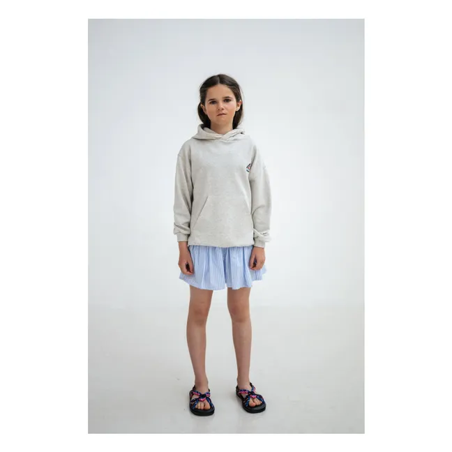 Sweat Capuche Logo Coton Bio | Gris chiné