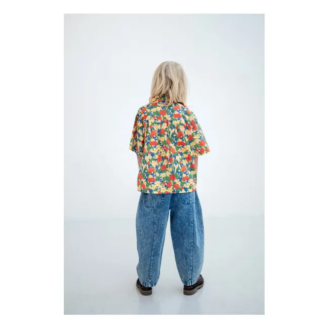 Camisa Boxy Fleurie de algodón orgánico | Amarillo palo