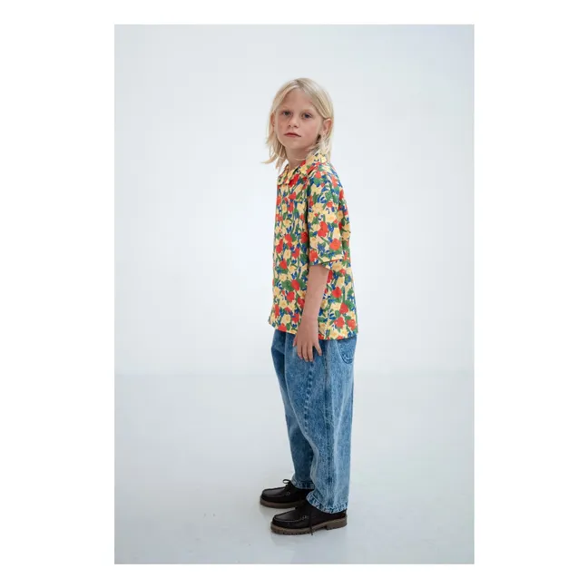 Boxy Fleurie organic cotton shirt | Pale yellow