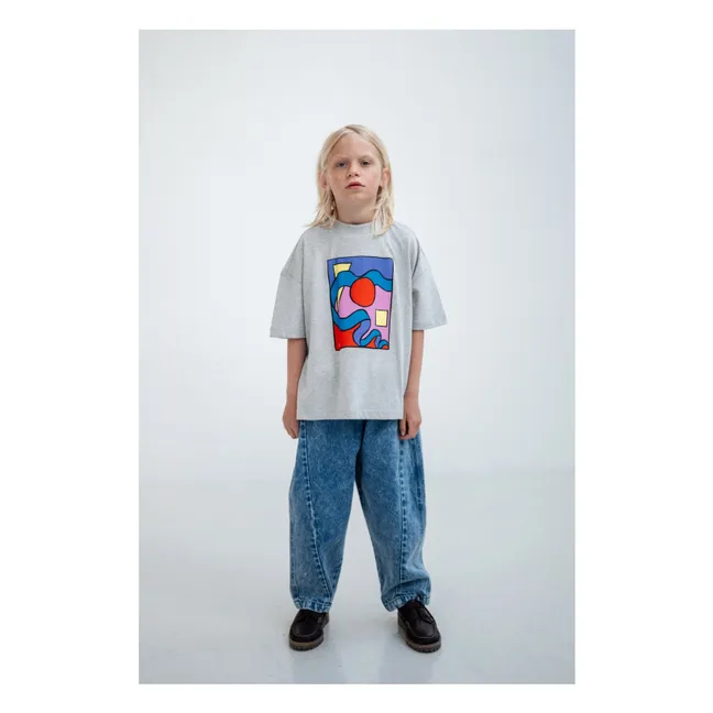 Vaqueros globo de algodón ecológico | Azul descolorido