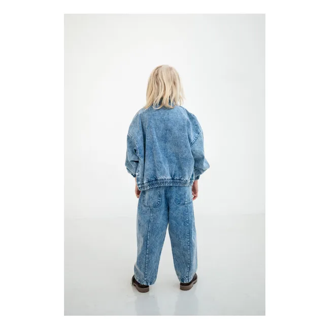 Organic Cotton Denim Windbreaker | Washed blue