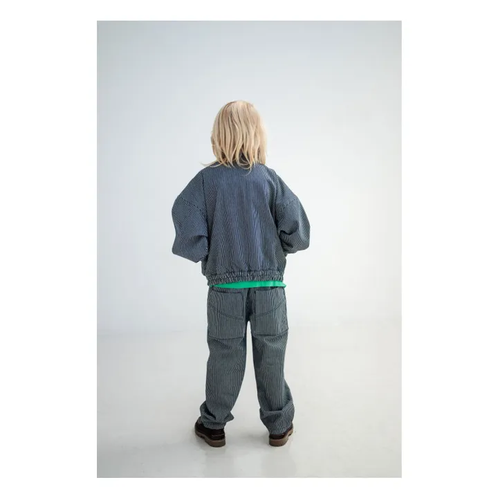 Cortavientos a rayas de algodón ecológico | Azul- Imagen del producto n°3