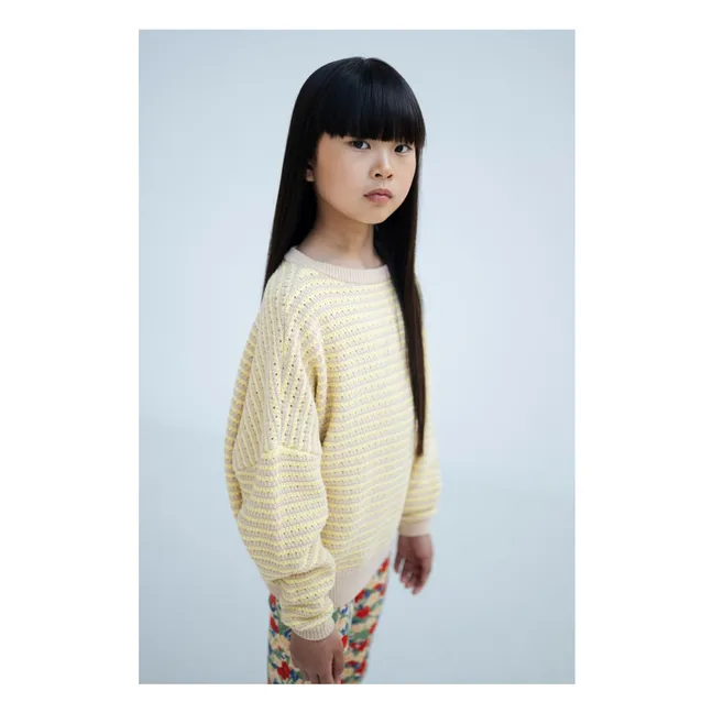 Legging Fleuri Fibres Recyclées | Jaune pâle