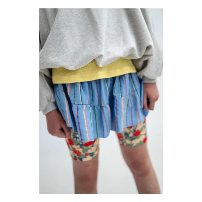 Short Cycliste Fleuri Fibres Recyclées | Jaune pâle