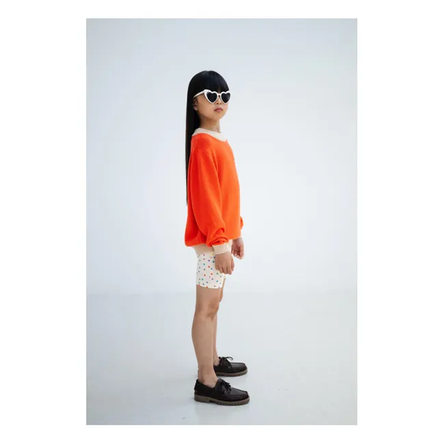 Short Cycliste Pois Fibres Recyclées | Ecru