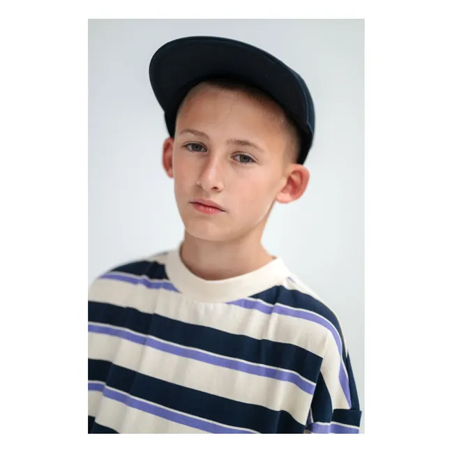 T-shirt Boxy Rayé Coton Bio | Crème