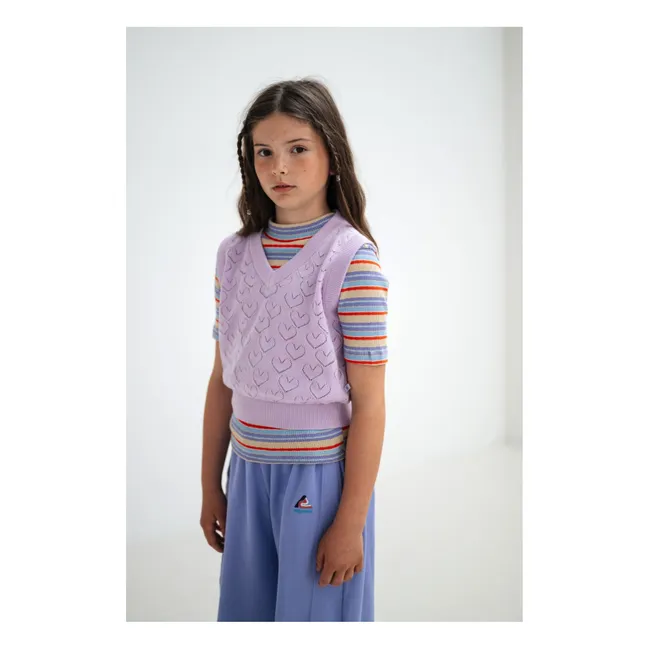 Striped Rib T-shirt Organic cotton | Lilac