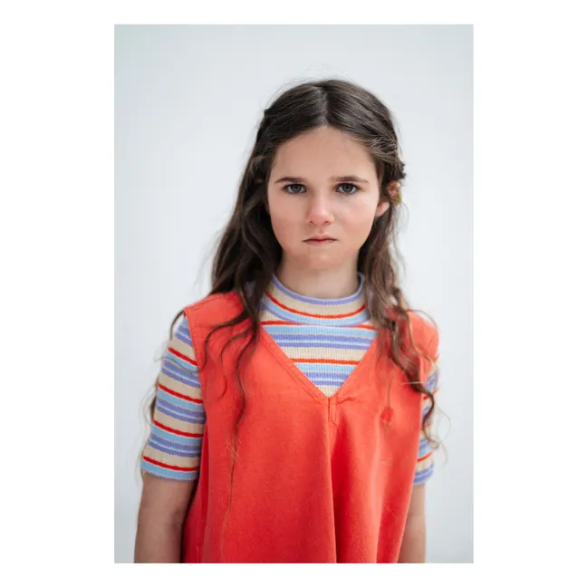 Camiseta de rayas de algodón orgánico | Lila