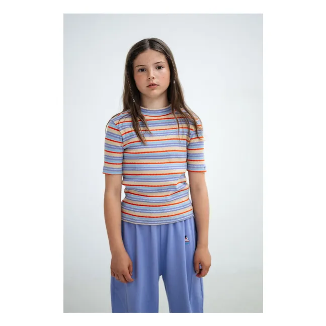 Striped Rib T-shirt Organic cotton | Lilac