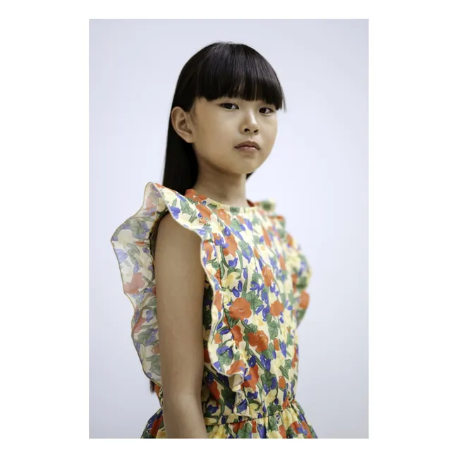 Top de volantes de algodón orgánico | Amarillo palo