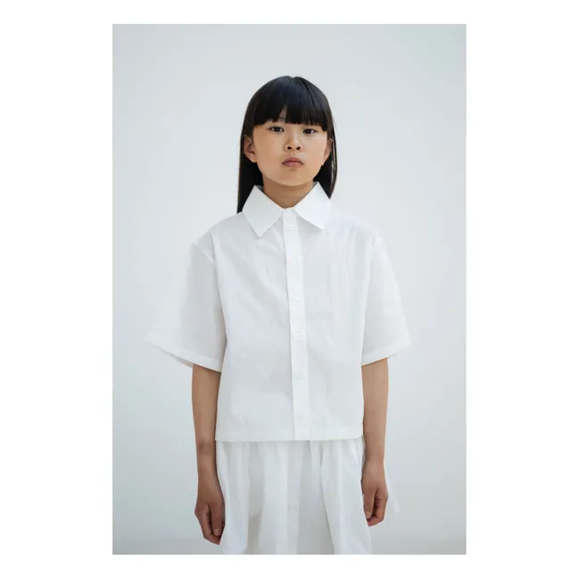 Buttoned Skirt Elasticated Waist Organic Cotton | White