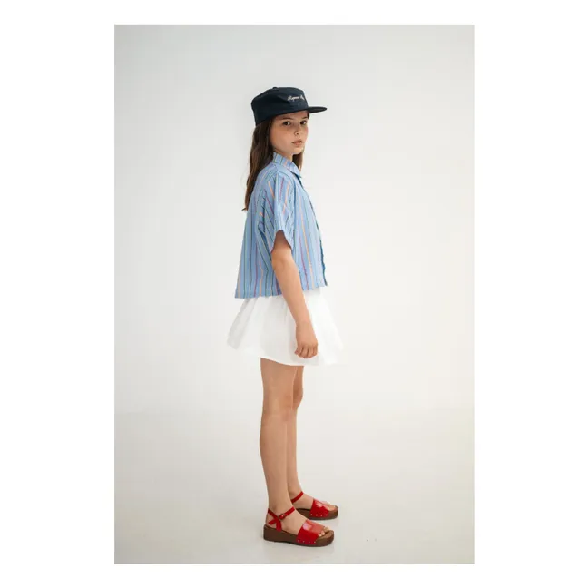 Buttoned Skirt Elasticated Waist Organic Cotton | White