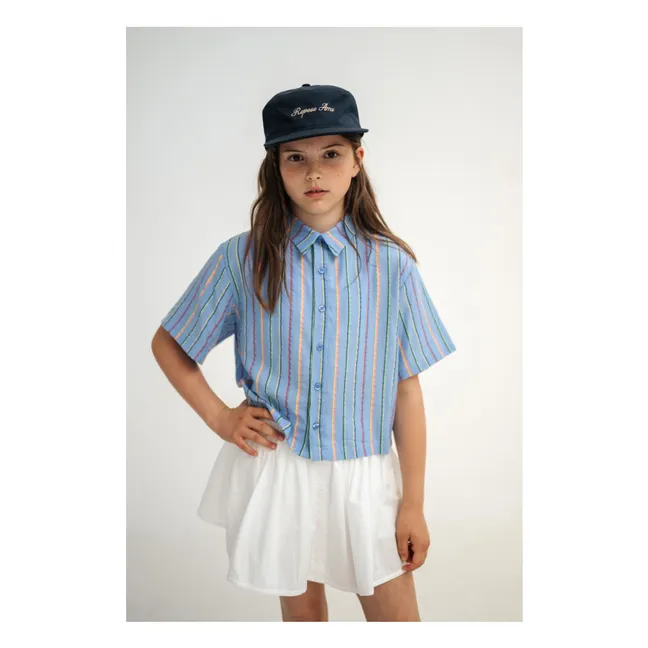 Buttoned Skirt Elasticated Waist Organic Cotton | White