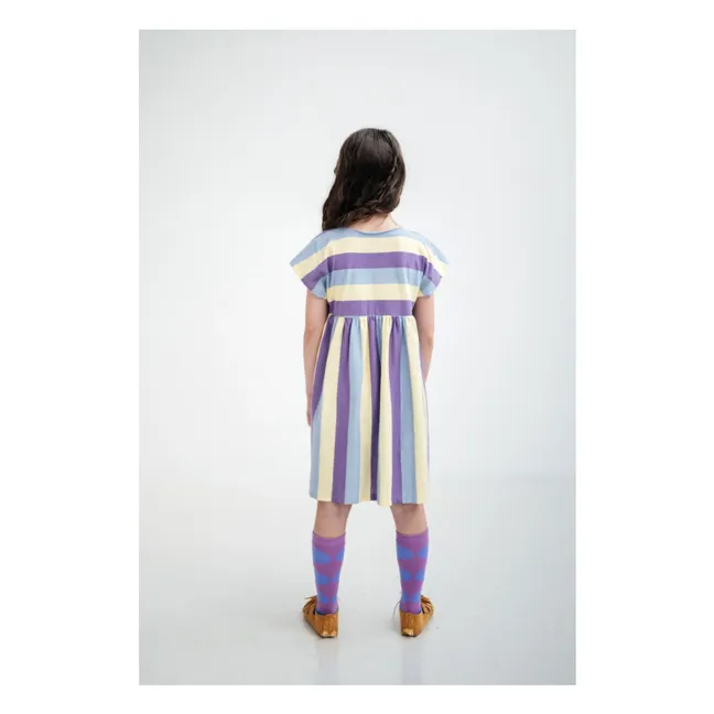 Striped Organic Cotton Dress | Purple