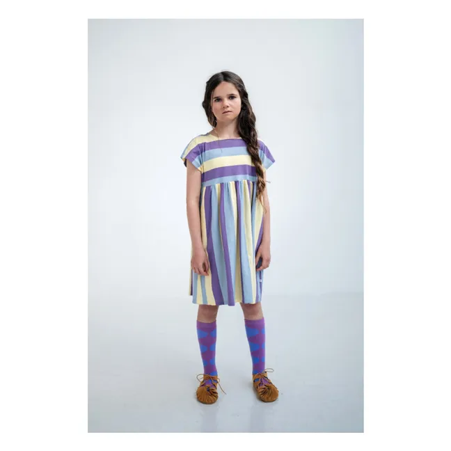 Robe Rayée Coton Bio | Violet