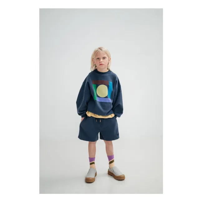 Short Jogger Cordon Coton Bio | Bleu nuit