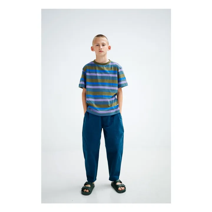 Pantalones de pata ancha de algodón ecológico | Azul- Imagen del producto n°1