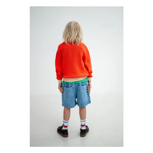 Bermuda Denim Coton Bio | Bleu