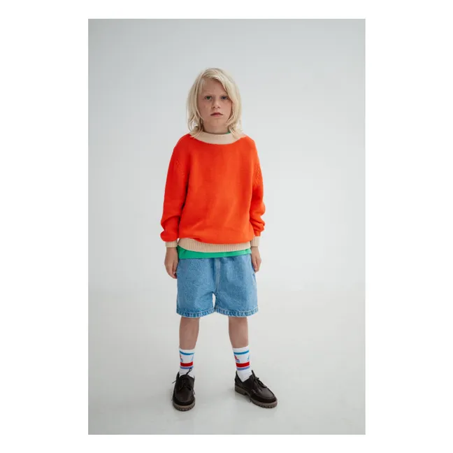 Bermuda Denim Coton Bio | Bleu