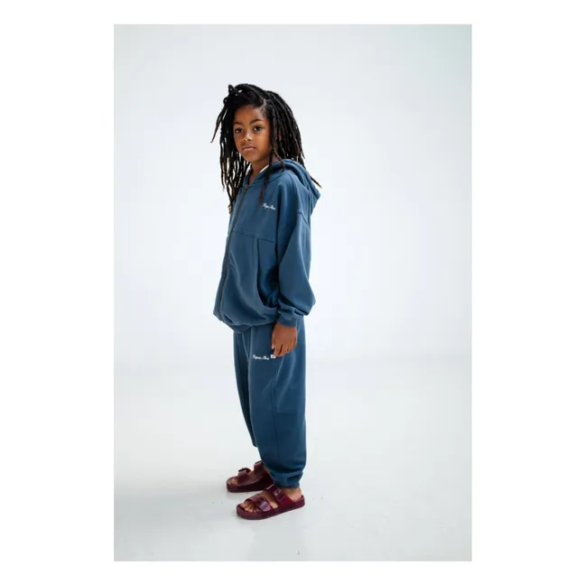 Jogger Logo Coton Bio | Bleu foncé